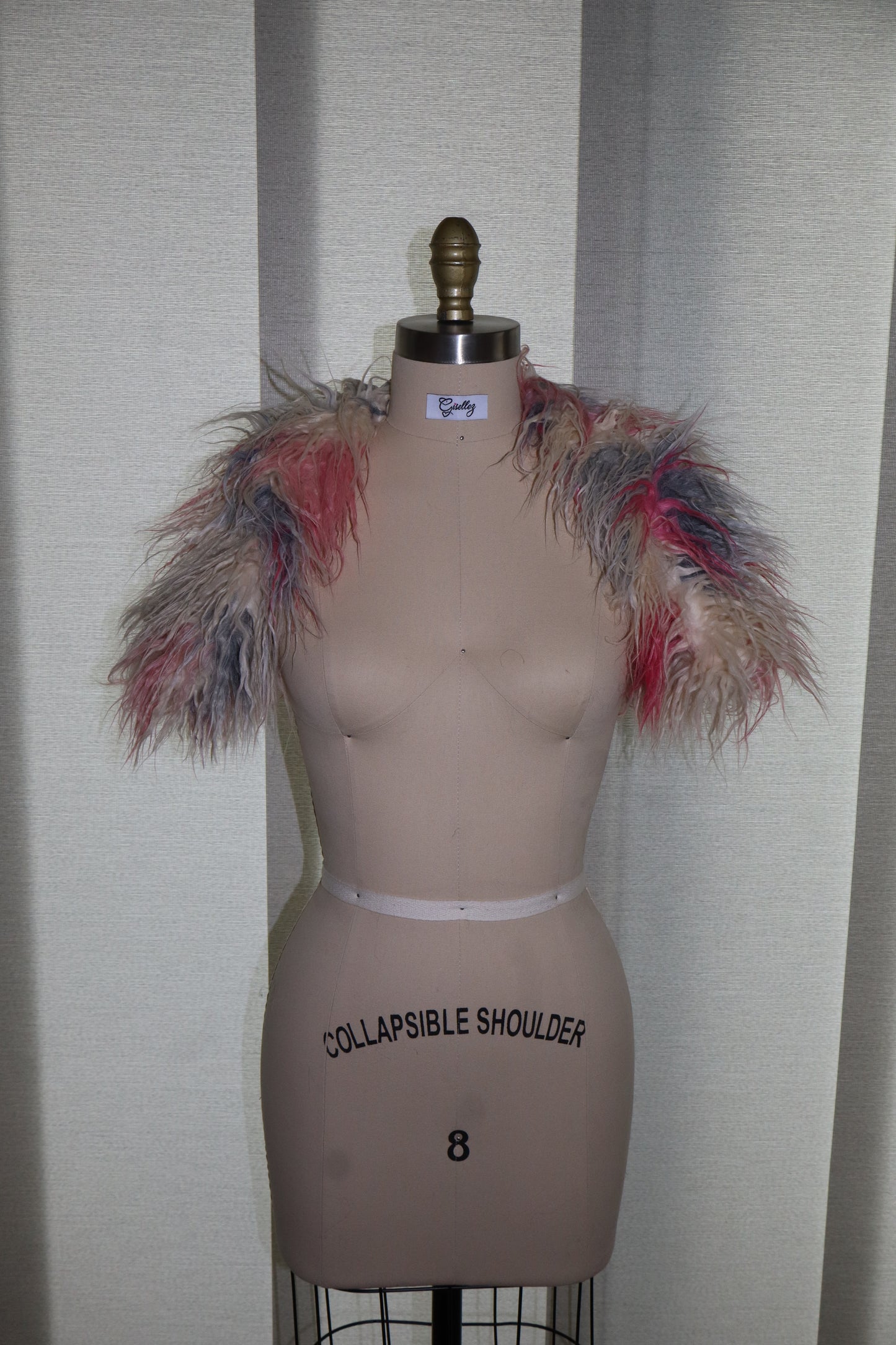 Faux Fur Shrug In Pink Multicolor