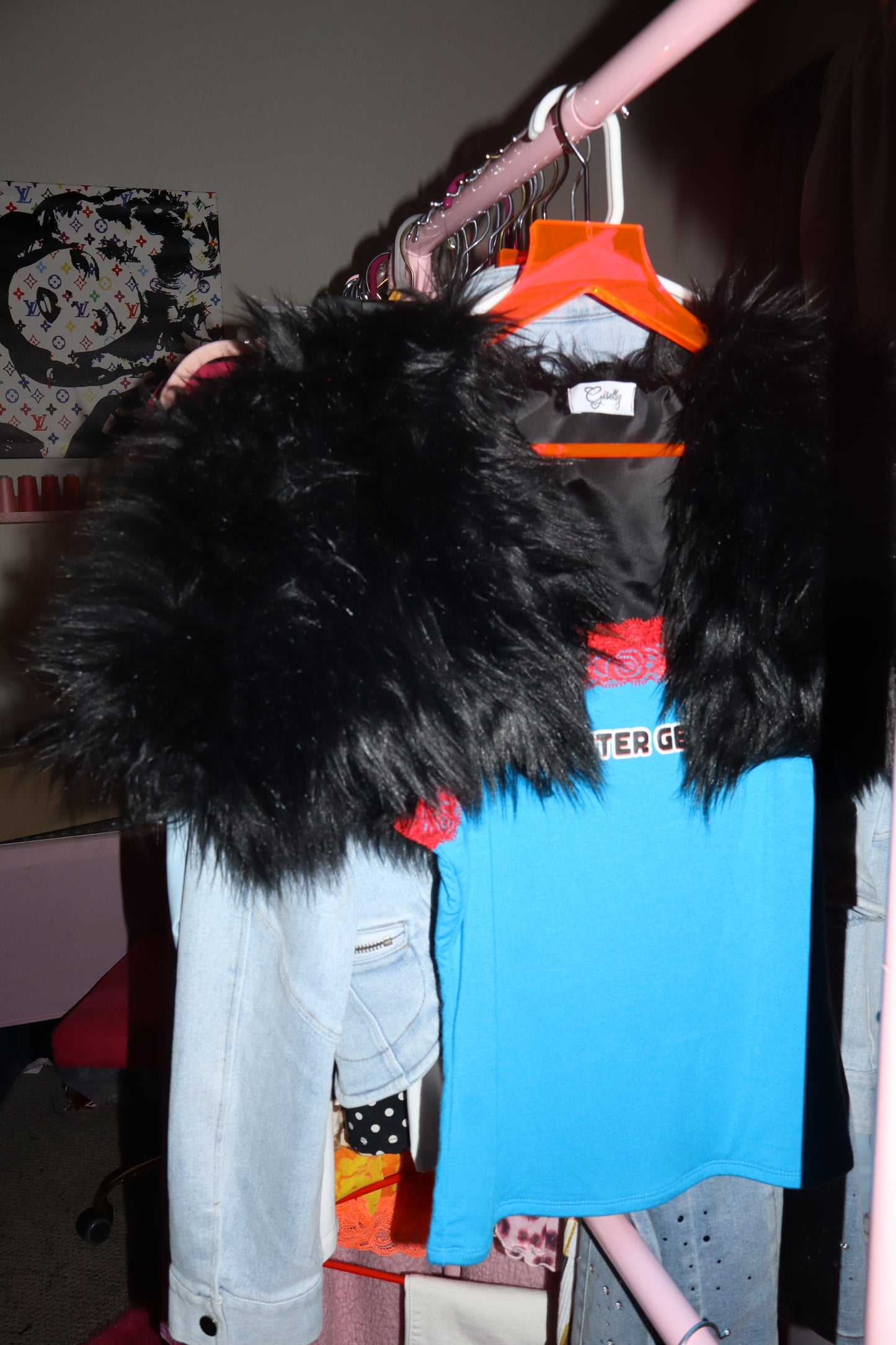 Faux Fur Shrug In Black