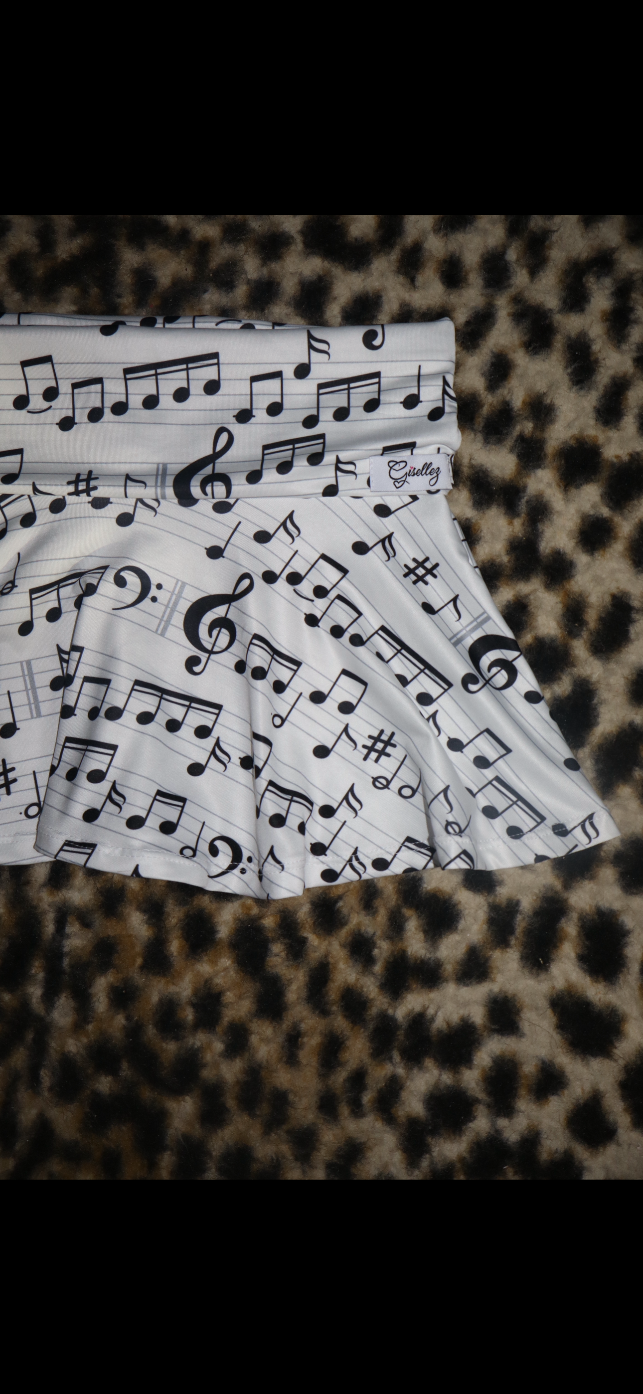 Mini Circle Skirt In Music Notes Print