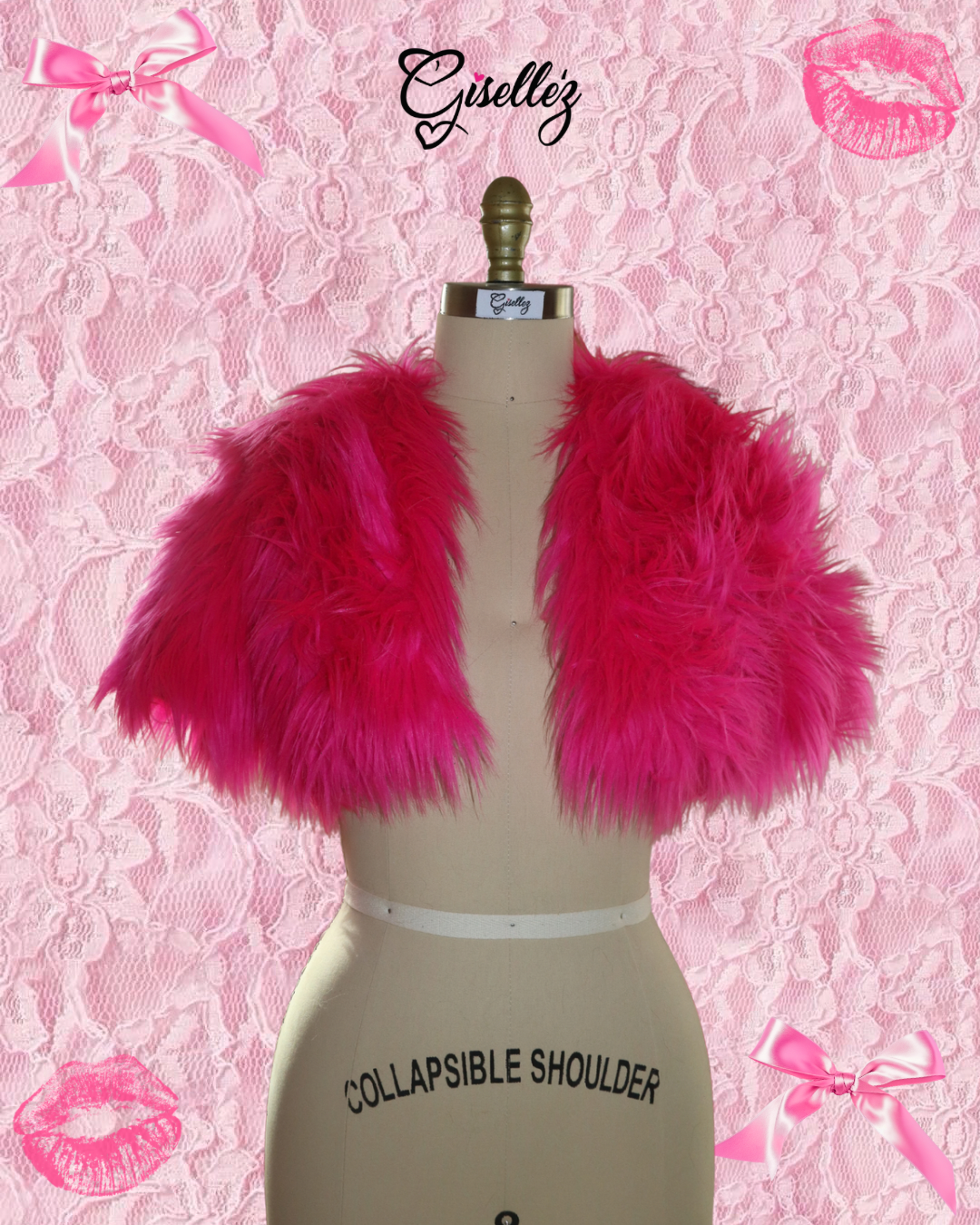Faux Fur Shrug In Hot Pink