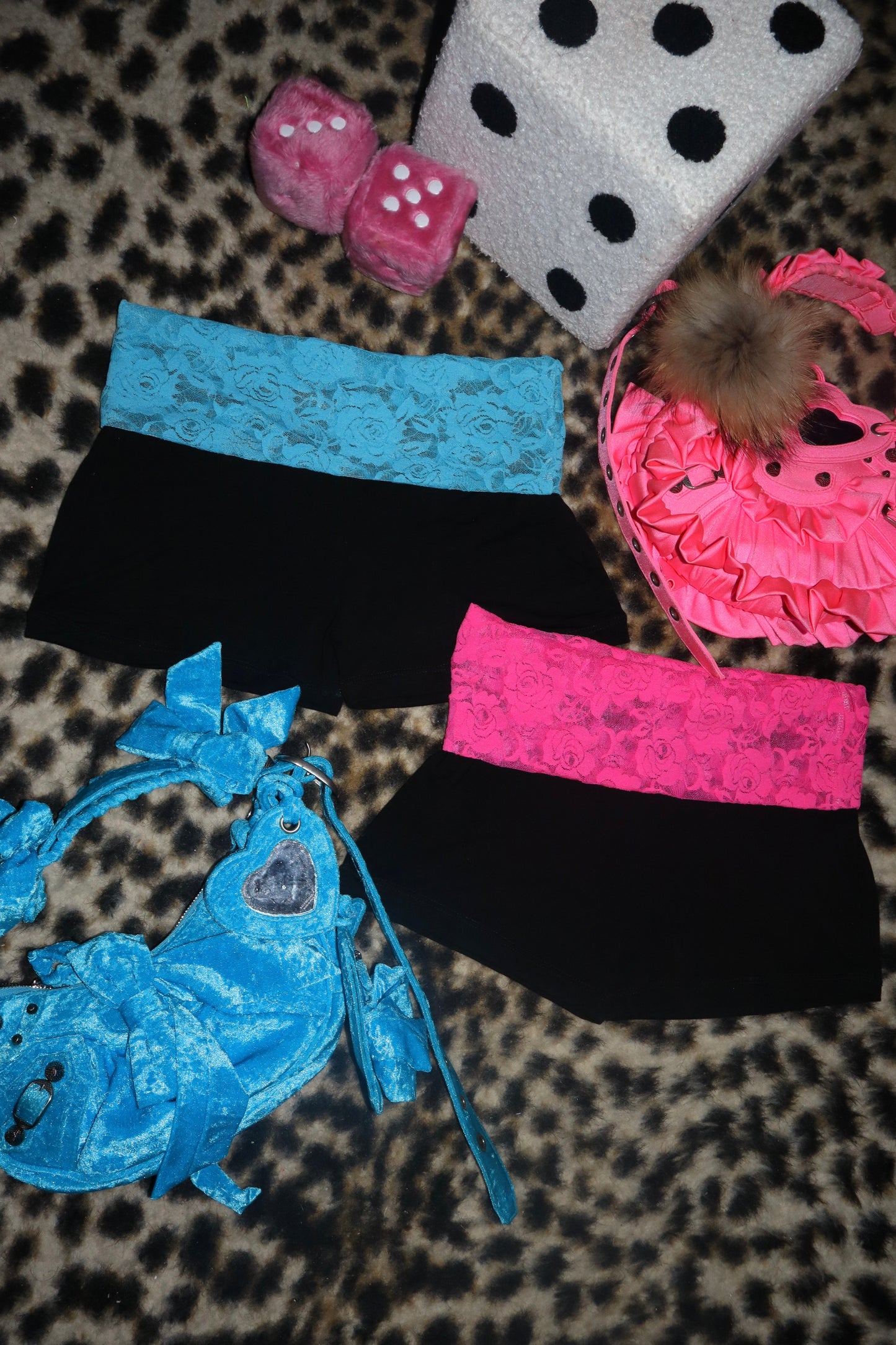Lace Foldover Low Rise Shorts