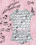 Cropped Baby Tee & Foldover Yoga Shorts In Music Notes Print