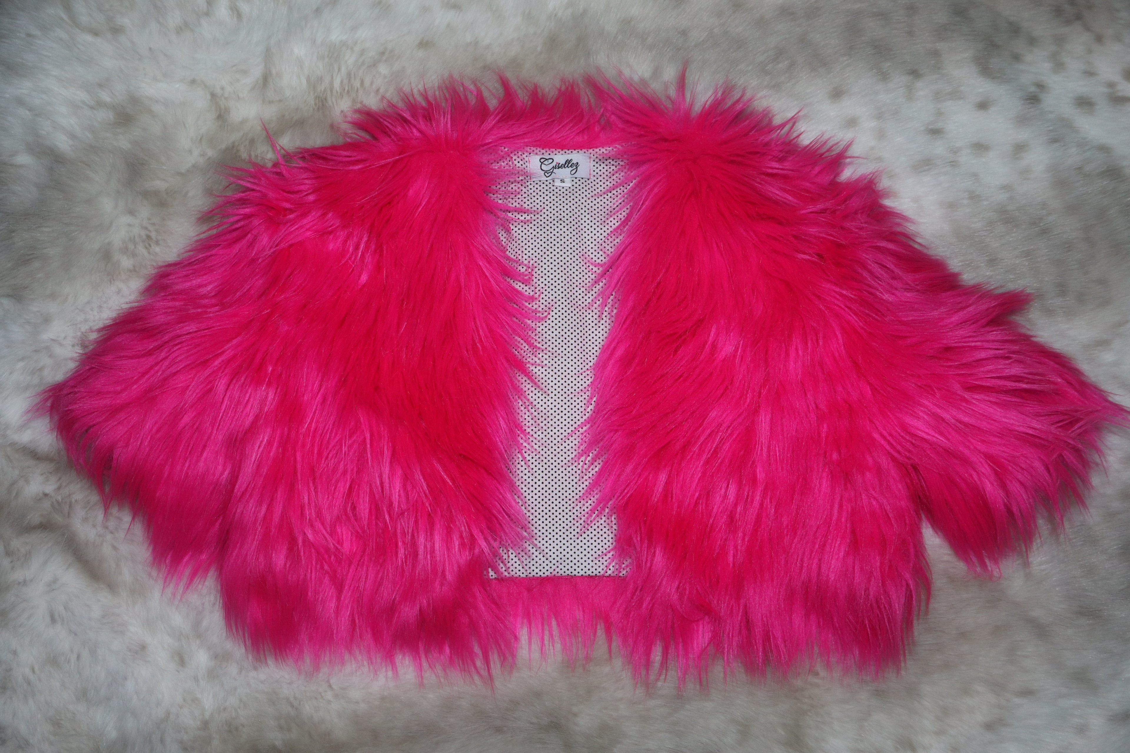 Faux Fur Shrug In Hot Pink