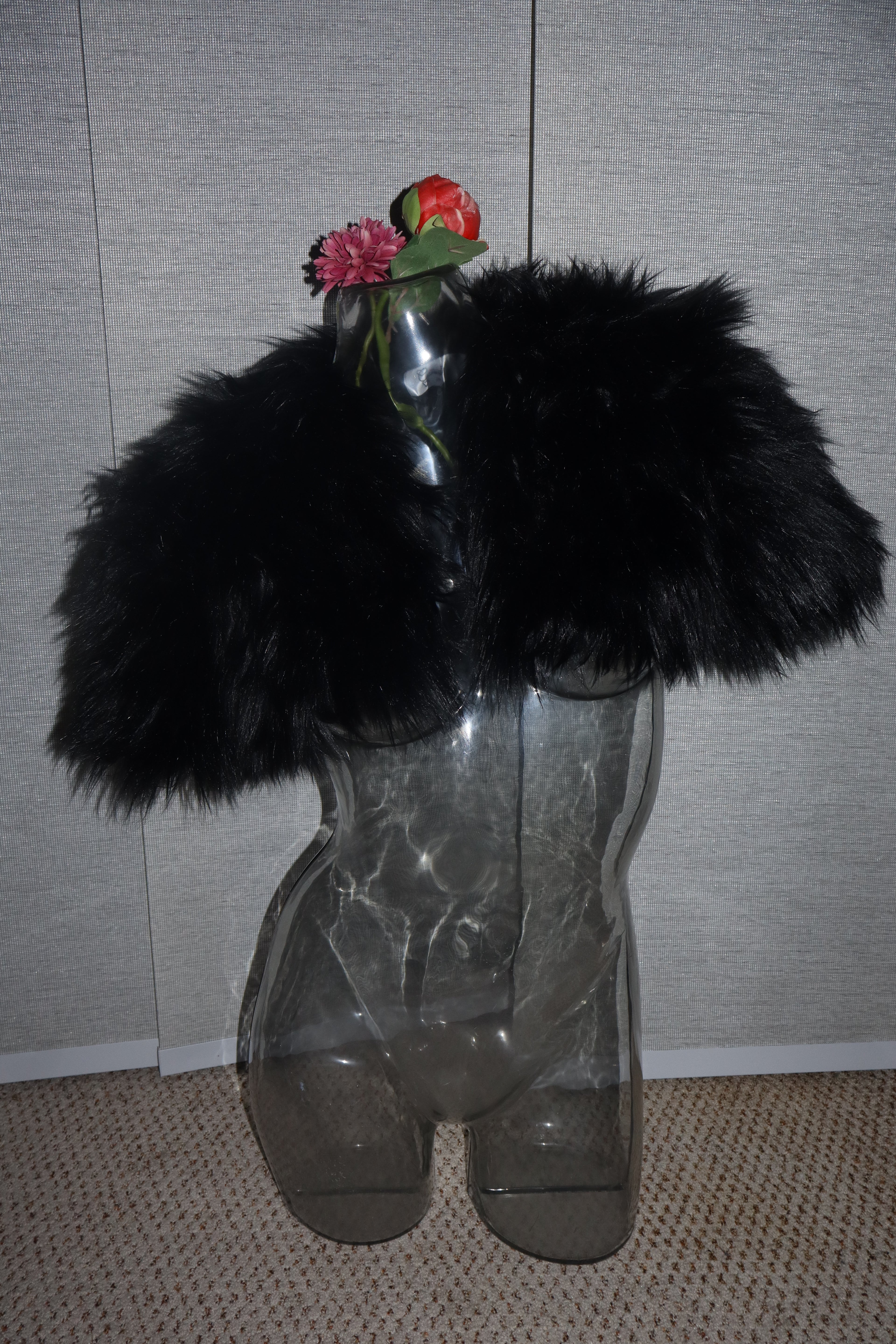 Faux Fur Shrug In Black