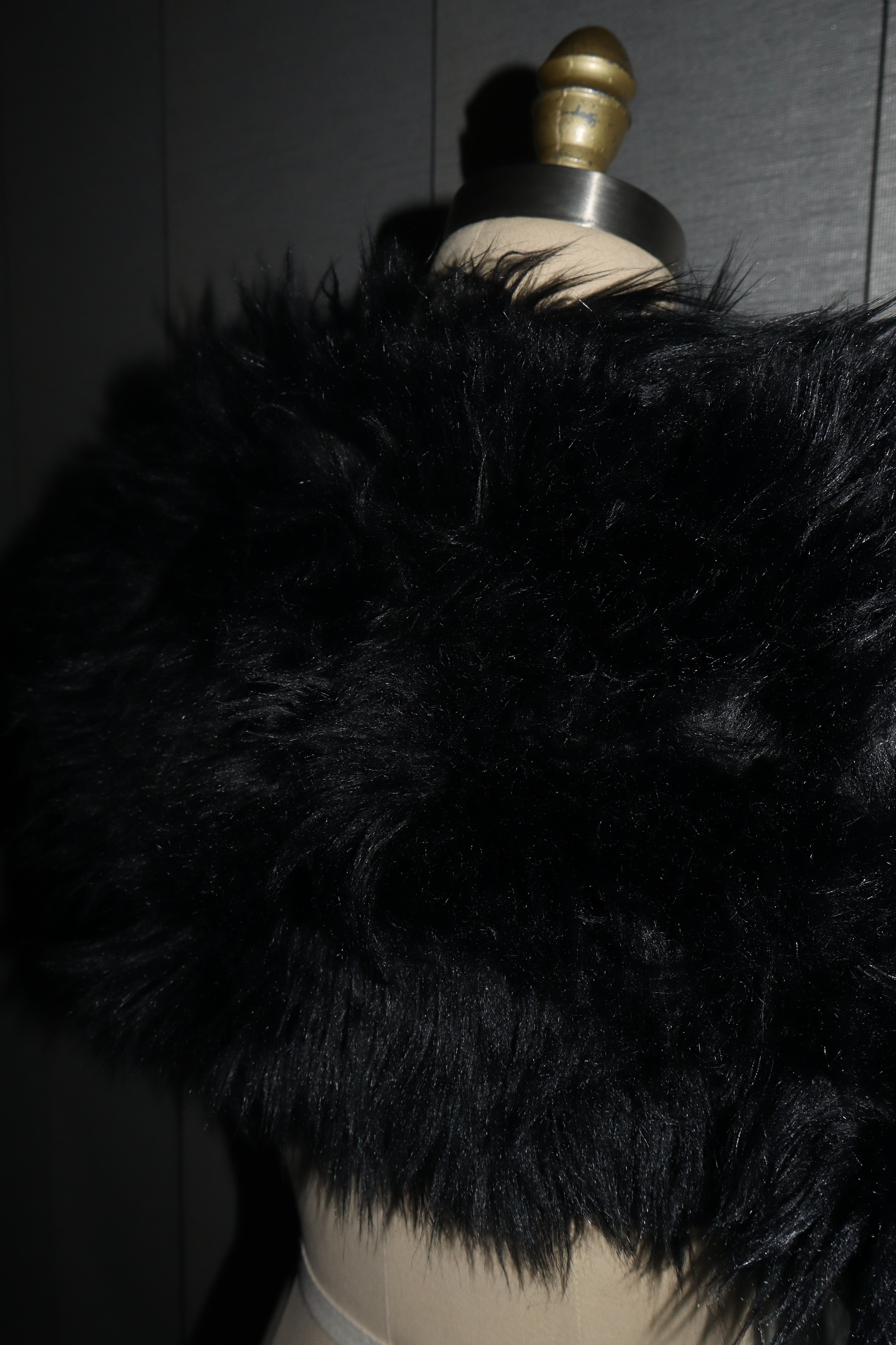 Faux Fur Shrug In Black