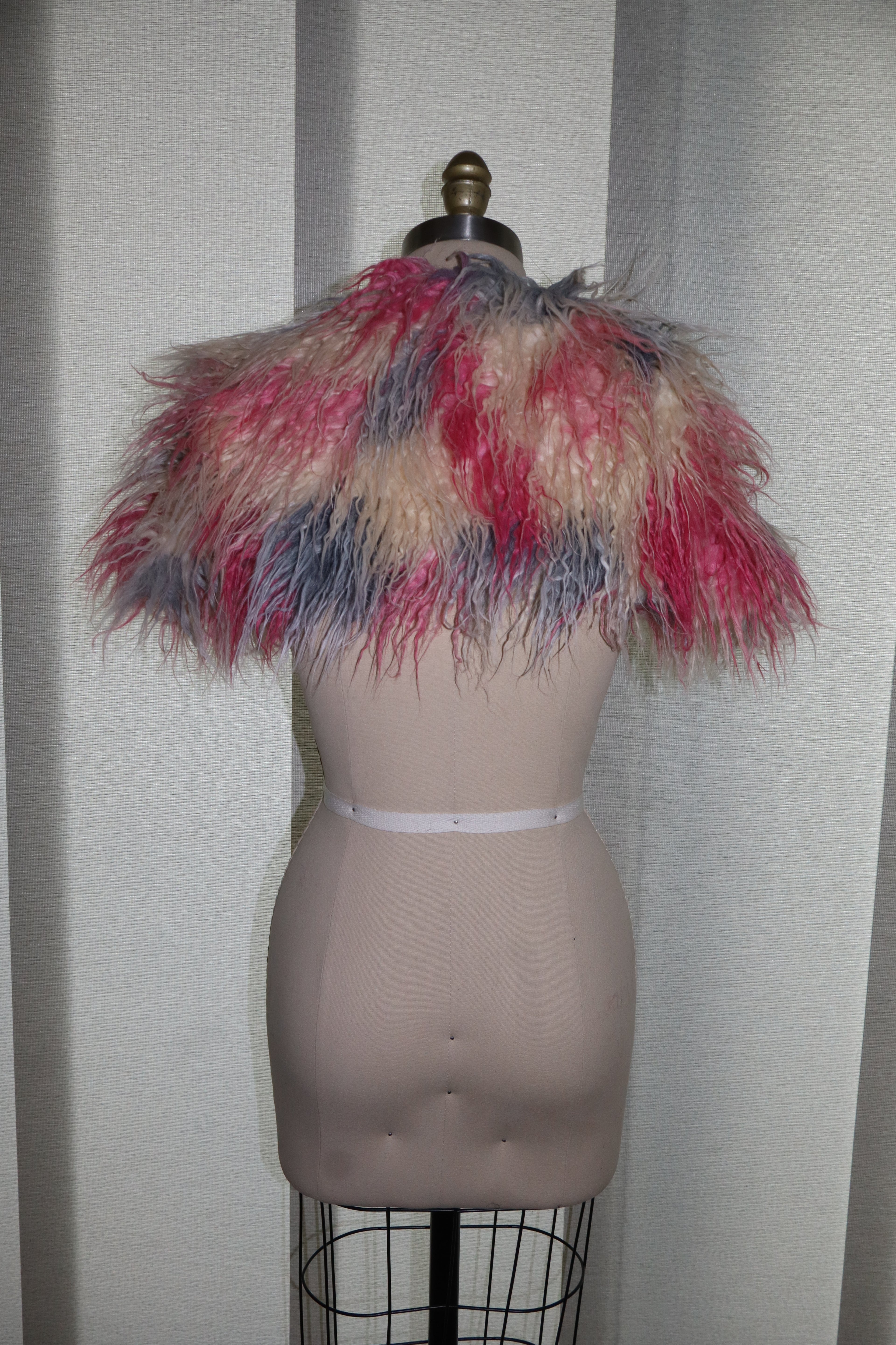 Faux Fur Shrug In Pink Multicolor
